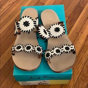 Jack Rogers white and black sandals